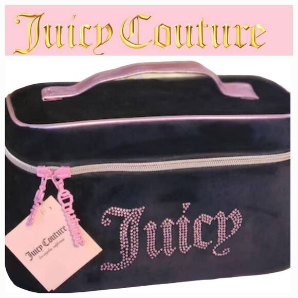 Juicy Couture Rhinestone Logo Travel Traincase - Picture 1 of 7